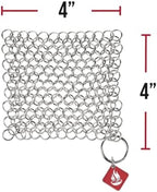 Knapp Made CM Scrubber 4" x 4" Small Ring Chainmail Cast Iron Scrubber, Premium Stainless Steel Mesh Cleaner for Pre-Seasoned Pans, Dutch Ovens, Grills and Skillets - Image 2