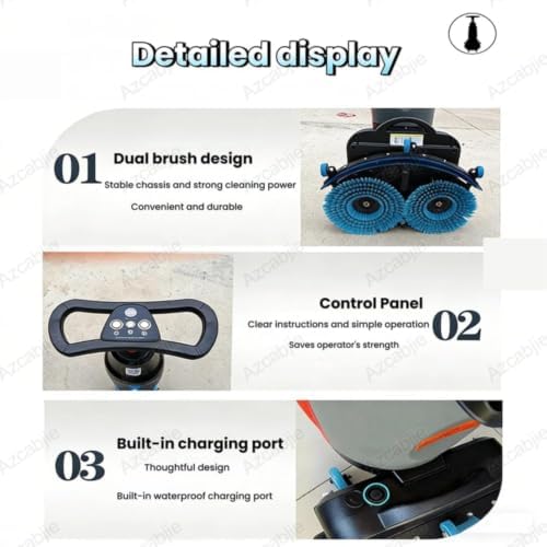 Heavy-Duty Commercial Floor Scrubber Machine, 17in Buffer Polisher - Image 4