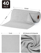 Fantasticlean Microfiber Cleaning Cloth Roll- 40 Sheets, 12" x 12" (Grey) - Image 4
