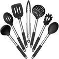 E-far Silicone Cooking Utensils Set, 7-Piece Black Kitchen Utensils Set by E-far