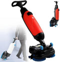 Electric Floor Scrubber Cleaner,43cm Dual-Brush Walk-Behind Machine Portable Commercial Floor Scrubber,36V Battery Powered,360° Rotating Head,1200 m²/h,for Tile and Hard Surfaces Red by Unknown
