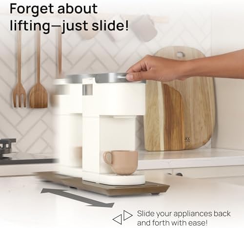 Ibyx Appliance Slider, Sliding Tray for Coffee Maker, 7.5x14.5 in, Brown - Image 2