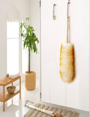 J&A Lambswool Dusters with Solid Wooden Handle, Flexible Head, Anti-Static, Comfortable Grips 17.8 inchs Long Feather Duster for Office, Home and Car etc. - Image 5
