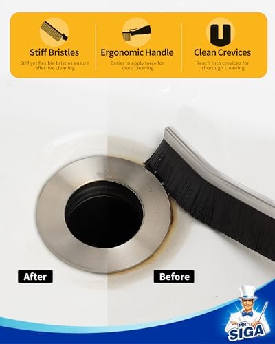 MR.SIGA Crevice Cleaning Brush, Grout Scrub Brush for Corners, Tight Spaces - Image 5