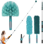 TelesPro 30 Foot High-Reach Duster Kit with 6-24FT Extendable Pole - High Ceiling Duster Cleaning Kit with Telescopic Pole,Cobweb Duster, Chenille Ceiling Fan Duster, Microfiber Feather Duster by TelesPro