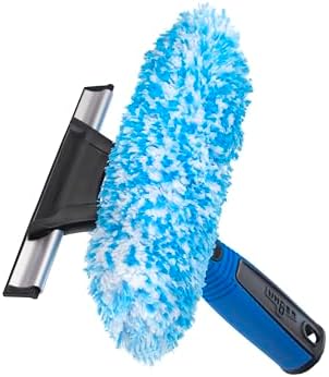 Unger Professional Connect and Clean 2-in-1 Squeegee and Scrubber, 6” Window Cleaning Tool, Commercial and Residential Use, Washer Cleaner Supplies to Remove Excess Water and Dry by Unger