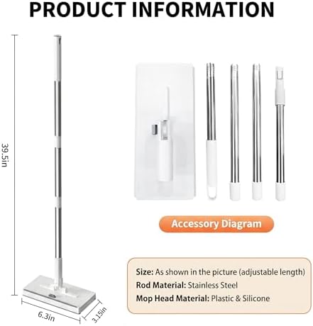 Magic Grip Mini Mop, Snap Grip No-Touch Lazy Mop with 1-Second Cloth Change, 360° Rotating Head for Walls, Floors, Windows, Corners. Cloth-Changing Mini Cleaning Tool with 10 Reusable Microfiber Cloth - Image 4