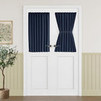 Vatge French Door Curtains - Sidelight Curtain for Small Window, Privacy Door Window Curtains for Doorways, 1 Panel, W25 x L40, Navy by Vatge