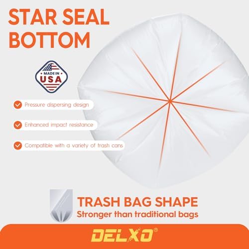 Delxo 30-33 Gallon Trash Bags, 250 Count Bulk Value Clear Large Garbage Bag - Image 5