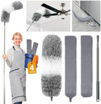 4 Pcs Dusters for Cleaning, 2 in 1 Microfiber Dusters and Retractable Gap Dust Cleaner with 1 Microfiber Dusting Cloths Long Handle 30-100 Inches Extension Pole for Ceiling Fan Cleaning Supplies by AURUZA