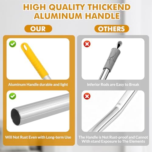 Commercial Mop Heavy Duty Industrial Mop- 2 Extra Large Cotton Looped Heads, 61 Aluminum Handle Mops for Concrete/Tile/Garage Floors-Home, Kitchen - Image 6