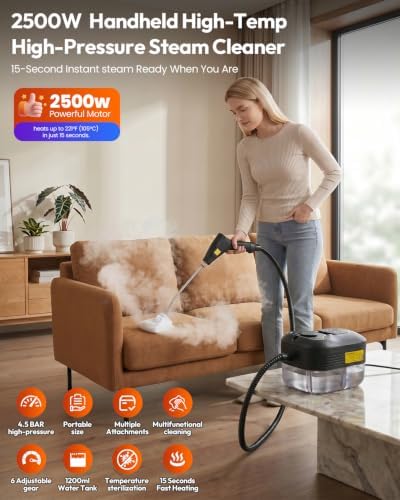Handheld Steam Cleaner, 2500W High Pressure Steamer For Cleaning For Home - Image 2