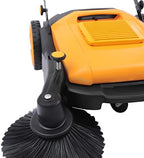 Walk-Behind Hand Push Floor Sweeper, 41” Commercial 55L Large Capacity Manual Sweeper 39611 ft²/H Heavy Duty Indoor & Outdoor Sweeping Device for Warehouse or Garages, Non-Electric - Image 6
