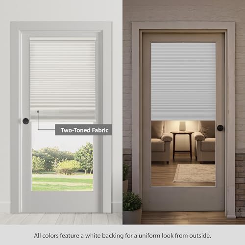DEZ FURNISHINGS Cordless No Tools No Drill 1.5" Magnet Light Filtering Shades for Metal Doors, 24" W x 72" H, Anchor Gray - Image 4