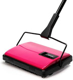 Manual Carpet Sweeper with Extra Roller,Non-Electric Pet Hair Remover by CLEANHOME