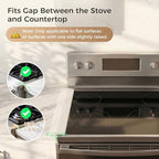 Silicone Stove Gap Covers with Stainless Steel, Oven Gap Filler Seals Gaps Between Stovetop and Counter, Stove Gap Guards Range Trim Kit, Easy to Clean Stove Gap Guard (Beige 2 Pack,25") - Image 6
