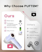 PUFTEM Electric Shower Scrubber, Cordless Bathroom Scrubber, Dual Direction - Image 3