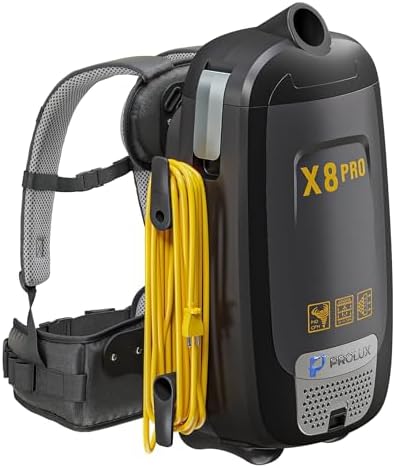 Prolux X8 Pro 10 lb Lightweight Commercial Backpack Vacuum – HEPA Filtration w/Sealed 8 Qt HEPA Bags, 120 CFM Commercial Suction, 50′ Cord, Loaded with Attachments - Image 2