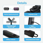 Electric Grill Brush, High Torque Grill Brush with Rechargeable 3-Speed Modes, 180° Adjustable Stainless Steel Replaceable Brush Head, Fit for Outdoor Camping and Barbecuing - Image 3