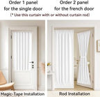 Vatge Front Door Sidelight Curtains with Magic Tape - 12x60 Door Window Covering, 50% Sunlight Blocking French Curtain, 1 Panel, W12 x L60, Pure White - Image 5