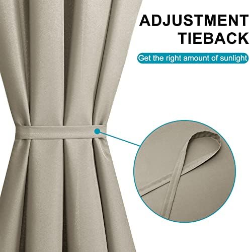 Hiasan French Door Curtains Privacy, Taupe, 52W x 72L, 1 Panel - Image 4