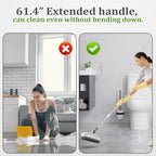 Grout Cleaner with Long Handle & Stiff Swivel Bristles - 2-in-1 Scrubber and Scraper, Tapered Design for Tile Floors, Baseboards, and Tight Spaces - Image 5