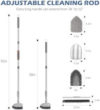 SetSail 4-in-1 Tile Tub Floor Scrubber with V-Shaped Grout Brush, Gray - Image 2