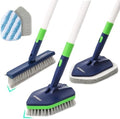 BOOMJOY 4 in 1 Shower Cleaning Brush, 58" Extendable Tub and Tile Scrubber Set, Grout Brush with Long Handle, Shower Tile Floor Scrubber for Cleaning Baseboard Bathroom Toilet Kitchen by BOOMJOY