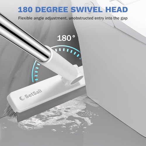 SetSail Grout Cleaner Brush with Long Handle, V-Shaped Floor Scrub Brush - Image 5