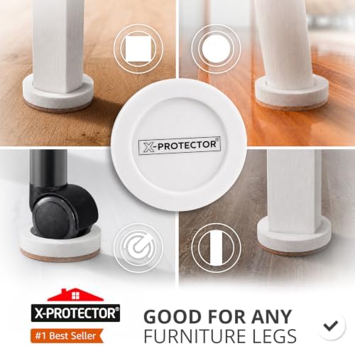 Felt Furniture Sliders for Hardwood Floors X-PROTECTOR 8 PCS 3 ½” - Image 2