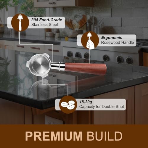 54mm Bottomless Portafilter for Breville Machines – Espresso Portafilter 54mm with 2 Puck Screens & WDT Tool, Coffee Maker Accessories for Barista-Quality Brewing - Image 5