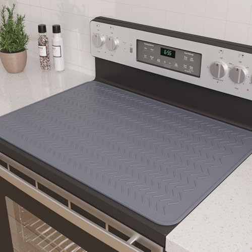 Stove Top Covers for Electric Stove, Thickened Premium Silicone Stove Mat for Glass Top Stove, 30 x 21 Glass Stove Top Cover Protector, Oven Range Top Cover, XL Dish Drying Mat by GUDEYIHE