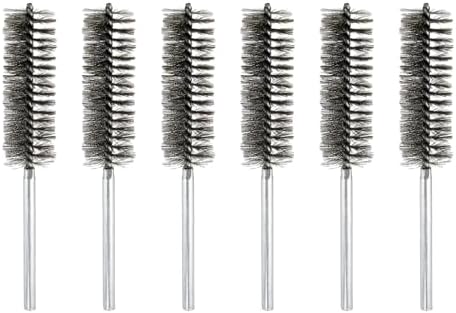 HARFINGTON 6pcs Wire Bore Brush Set 8 Inch Length 1.3 Inch Shank Stainless Steel Bristles Cleaning Brush for Clean Car Part Tube Kitchen Garage by HARFINGTON