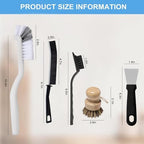 12Pcs Crevice Cleaning Brush Set, Hard Bristle Multi-Purpose Household Cleaning Tools for Kitchen Bathroom Tile Grout Window Track, Bamboo Pot Brush + Copper Wire Brush + Scraper - Image 6