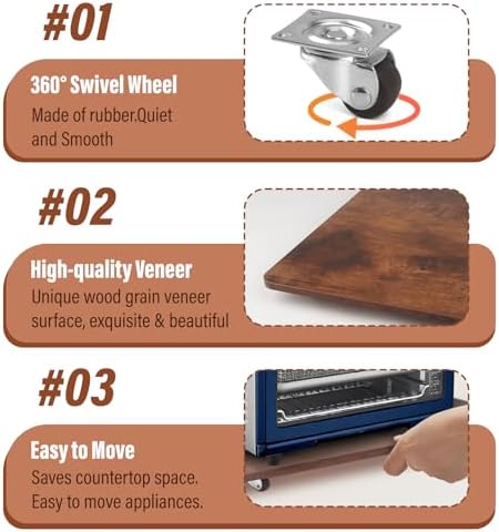 Appliance Slider 360° Rolling Tray for Coffee Maker, Under Coffee Maker Mat - Image 5