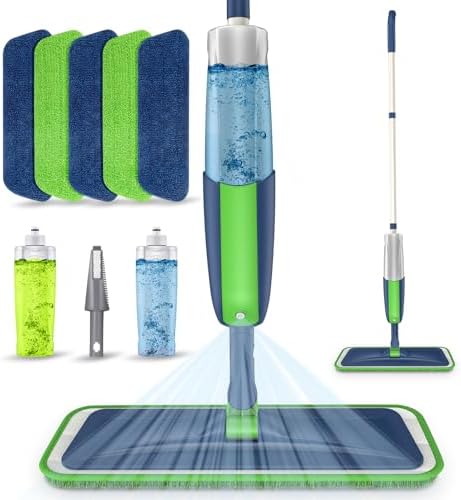 Spray Wet Mops for Floors Cleaning: Hardwood Floor Mop Kit with 2 Bottles by MEXERRIS