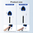 JUSTTOP Windshield Cleaner Tool, Car Interior and Exterior Window Cleaning Kit with Extendable Handle & 4 Reusable Microfiber Pads, Auto Glass Wiper Brush Kit for Car & Home Windows (Blue) - Image 3