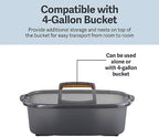 Casabella Plastic Bucket, Gray and Orange, 1.85 Gallon | Storage Caddy | With Handle | Pack of 6 - Image 4