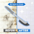 3 Pack Heavy Duty Scrub Brush Set for Household Use, Long Scrub Brush, Handheld Scrub Brush, and Crevice Brush with a Scraper Head for Cleaning Bathroom, Tile, Grout, Tub, Floor, Sink - Image 4