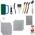 Popcorn Machine Cleaning KitAccessories-16Pcs Multi-Functional Cleaner Set, with Long-Handled Brush,Crevice Brush & Oil-Absorbing Cloth for deep Cleaning Popcorn Machines, Range Hoods, ovens by Unknown