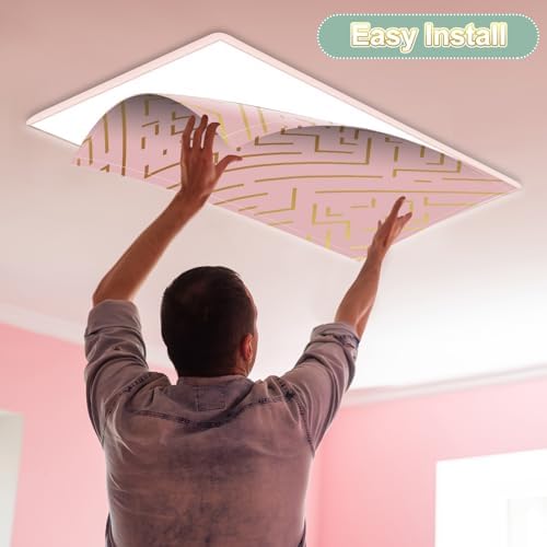 4pcs Classroom Fluorescent Magnetic Light Covers,2x4 FT Geometric - Image 4
