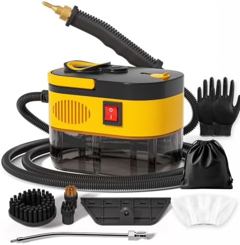 KEROMEE Steam Cleaner, Portable Steamer for Cleaning with 15pcs Accessories, 6-Level Adjustable and 15s Heat-Up, Handheld Steam Cleaner for Home, Dirt, Grease, Grout, Tile, Floor, Car Detailing by Makethehomemorebeautiful