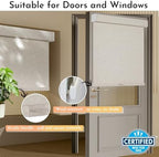 Persilux Blackout Roller Shades for Window Blinds,Cordless,Linen Fabric,Thermal Insulated Fabric UV Protection Shades for Home,Office,Bedroom,Door,Blackout-Cream,72" W X 72" H - Image 3