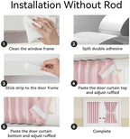 Vatge Sidelight Curtains for Front Door, Sidelight Curtains for Narrow Door Window, 1 Panel, W12 x L72, Baby Pink - Image 3