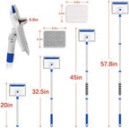 Baseboard Cleaner Tool with Handle, Wall Cleaner with Extendable Long Handle ,Door Frame Cleaning Tool Including 4 Reusable Cleaning Pads. Quick Clean Baseboard Cleaning, Ceiling and Wall. - Image 2