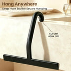 10 Inch Silicone Shower Squeegee for Glass Doors, Streak-Free, Black - Image 4