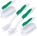 Scrub Brush Set, 4 Pack Deep Cleaning Brush Kit, Green by HileSwan