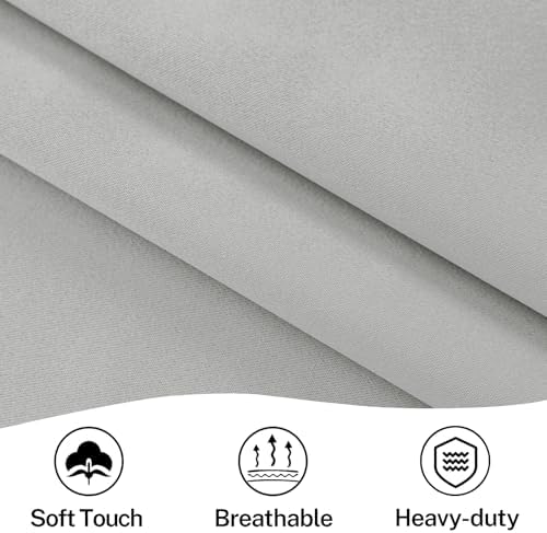 Vatge Privacy French Door Curtain - Thermal Insulated Self Adhesive Blackout Door Curtains with Tieback, 1 Panel, W25 x L54, Silver Grey - Image 5