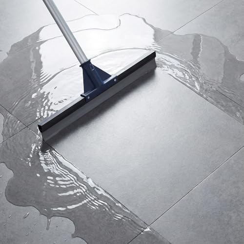 Floor Squeegee for Concrete Floor, 17.5" Heavy Duty Squeegee Broom for Floor, Commercial Scrubber Mop with Extendable Long Handle, Bathroom Tile Shower Glass Window - Image 7