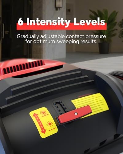 43" Walk-Behind Hand Push Floor Sweeper Machine(Red) - Image 5